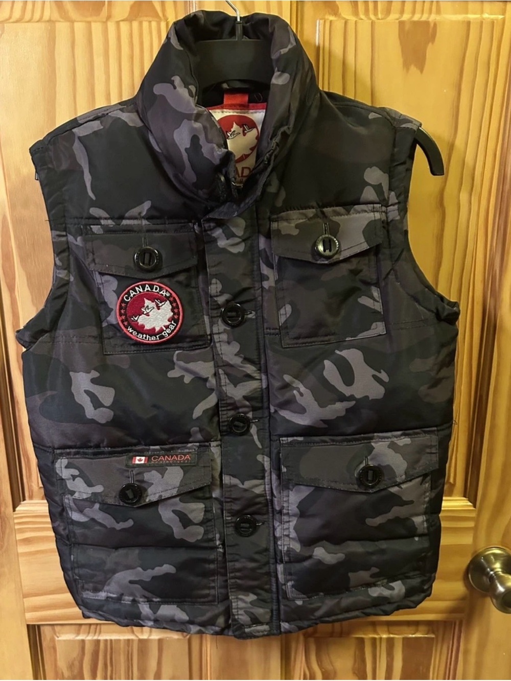 Canada Weather Gear Kids' Grey Camo Puffer Vest 10/12